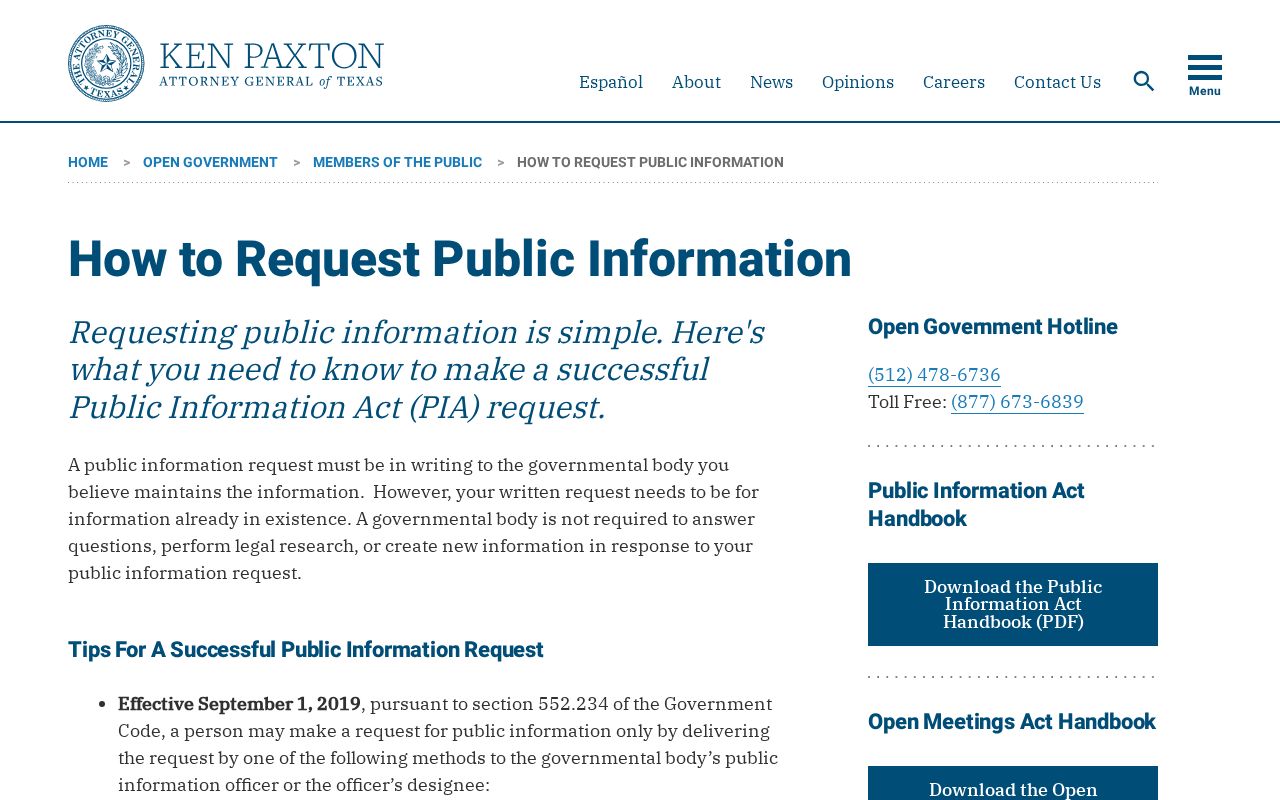 Texas Attorney General guide for written public information requests